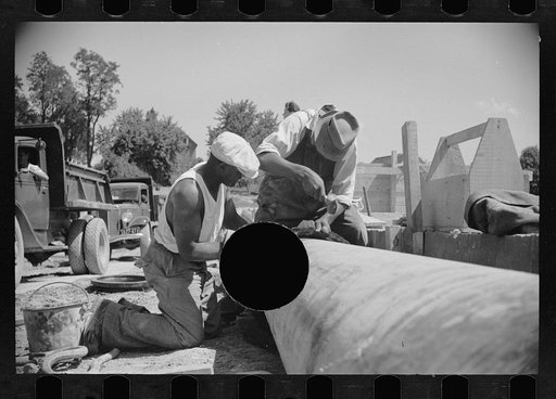 Untitled photo, possibly related to: Construction work on the disposal plant at Greenbelt, Maryland