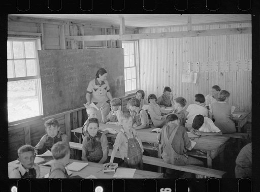 Untitled photo, possibly related to: School scene at Cumberland Mountain Farms (Skyline Farms) near Scottsboro, Alabama