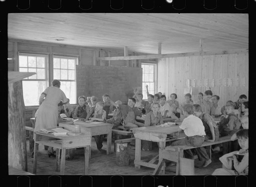 Untitled photo, possibly related to: School scene at Cumberland Mountain Farms (Skyline Farms) near Scottsboro, Alabama