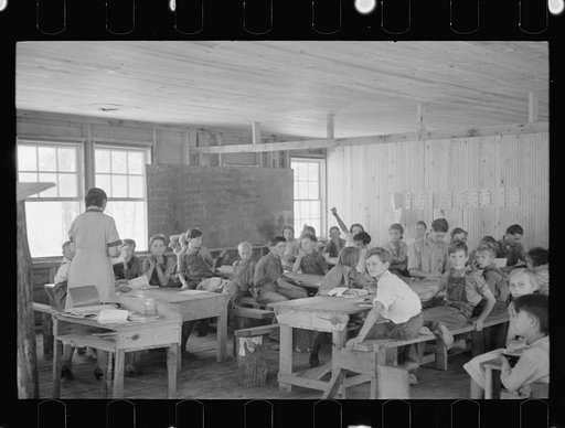 Untitled photo, possibly related to: School scene at Cumberland Mountain Farms (Skyline Farms) near Scottsboro, Alabama