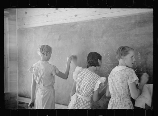 Untitled photo, possibly related to: School scene at Cumberland Mountain Farms (Skyline Farms) near Scottsboro, Alabama