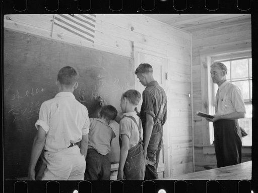 School scene at Cumberland Mountain Farms (Skyline Farms) near Scottsboro, Alabama