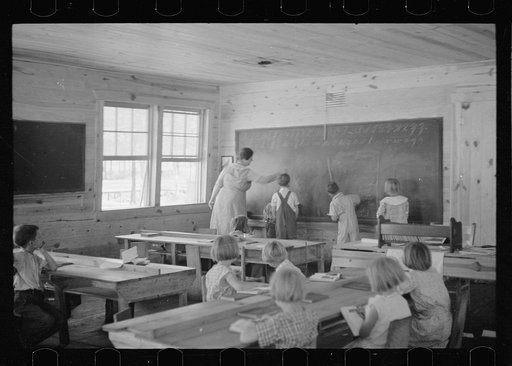 Untitled photo, possibly related to: School scene at Cumberland Mountain Farms (Skyline Farms) near Scottsboro, Alabama