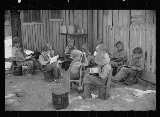 Untitled photo, possibly related to: School scene at Cumberland Mountain Farms (Skyline Farms) near Scottsboro, Alabama