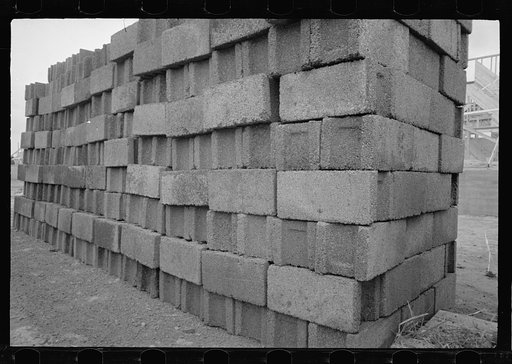 Cinder block used for building, Greenbelt, Maryland