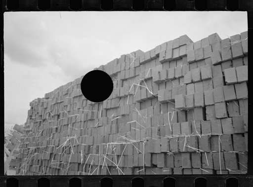Untitled photo, possibly related to: Cinder block used for building, Greenbelt, Maryland