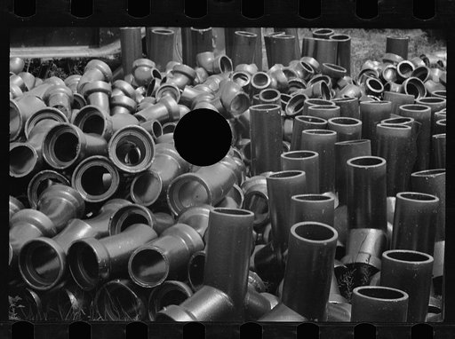 Untitled photo, possibly related to: Sewer pipe storage, Greenbelt, Maryland