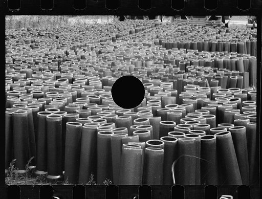 Untitled photo, possibly related to: Sewer pipe storage, Greenbelt, Maryland