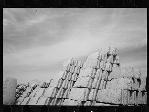 Untitled photo, possibly related to: Brick for building, Greenbelt, Maryland
