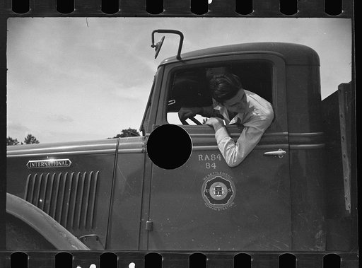 Untitled photo, possibly related to: Resettlement truck at Greenbelt, Maryland
