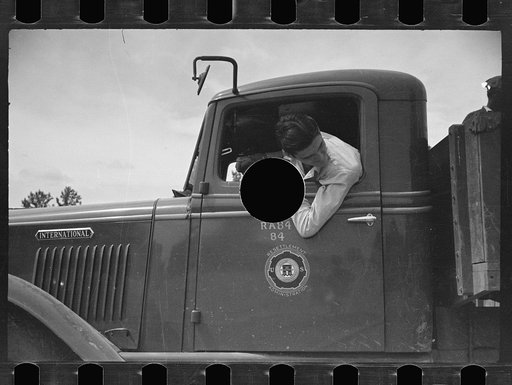 Untitled photo, possibly related to: Resettlement truck at Greenbelt, Maryland