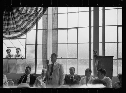 Untitled photo, possibly related to: Opening of garment factory, Hightstown, N.J.