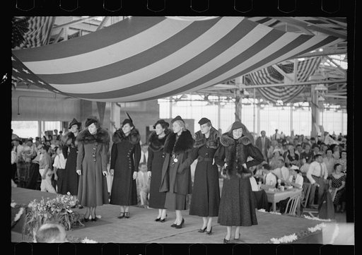 Style show of the opening of garment factory, Hightstown, New Jersey