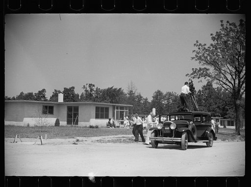 Untitled photo, possibly related to: Hightstown homesteader in the kitchen of her new home, New Jersey