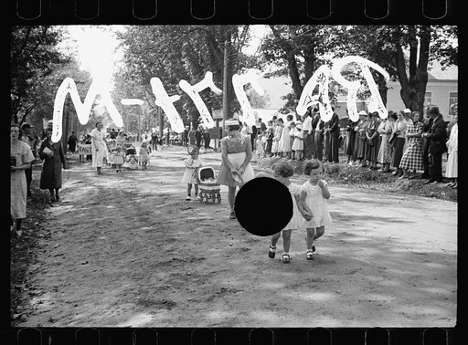 Untitled photo, possibly related to: Start of the two-man wheelbarrow and barrel race. Fair at Albany, Vermont