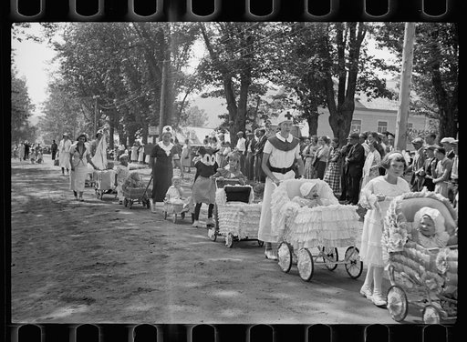 Untitled photo, possibly related to: Start of the two-man wheelbarrow and barrel race. Fair at Albany, Vermont