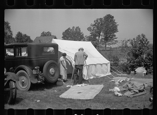 Scene at Morrisville, Vermont annual fair. Farm families live on the grounds during the week