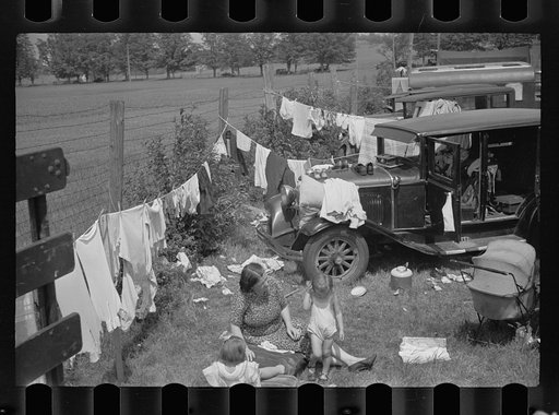 Untitled photo, possibly related to: Farm families come prepared to live at the fair, Morrisville, Vermont
