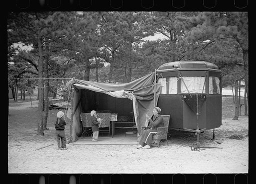 Scenes at the auto trailer camp, Dennis Port, Massachusetts
