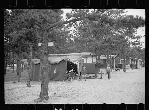 Scenes at the auto trailer camp, Dennis Port, Massachusetts