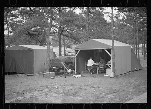 Scenes at the auto trailer camp, Dennis Port, Massachusetts