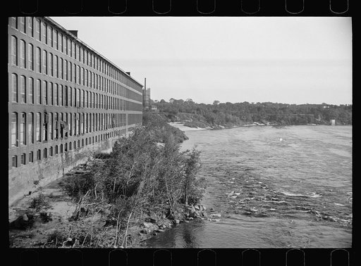 Untitled photo, possibly related to: Section of Amoskeag looking east from west bank of river, just north of Granite Street Bridge, Manchester, New Hampshire