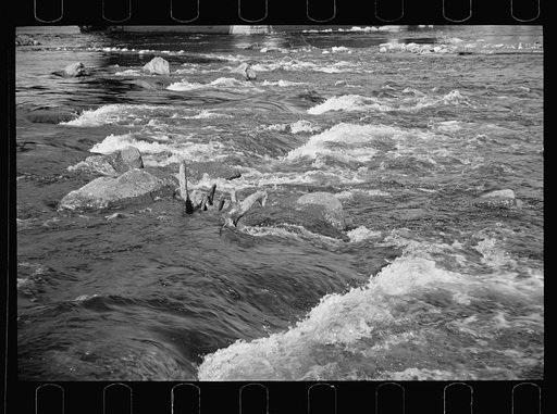 Untitled photo, possibly related to: Amoskeag dam with hydroelectric plant in the distance, New Hampshire