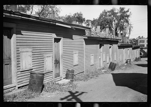 One of the many Amoskeag alleys near Canal Street, Manchester, New Hampshire