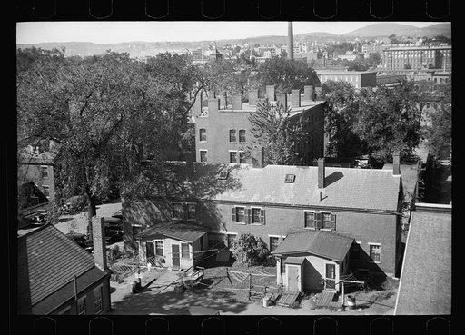 Untitled photo, possibly related to: Alley-like street off State Street near Granite Street, Amoskeag, Manchester, New Hampshire