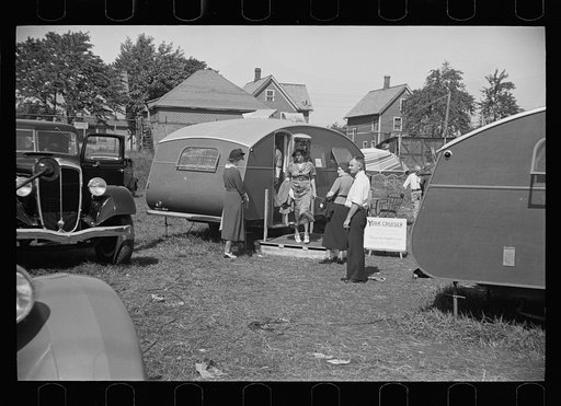 Untitled photo, possibly related to: The trailer finds an important place at the 1936 fair. Springfield, Massachusetts