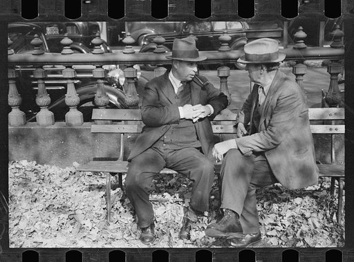 Untitled photo, possibly related to: Man in the park, Manchester, New Hampshire