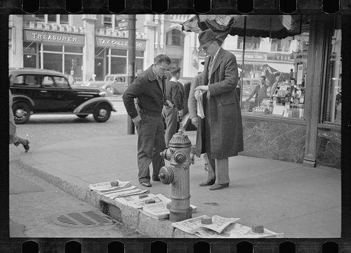 Untitled photo, possibly related to: Street corner, Manchester, New Hampshire