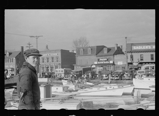 Untitled photo, possibly related to: Men at the wharves, Annapolis, Maryland