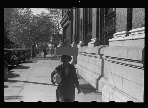 Negro woman carrying groceries, Newport News, Virginia