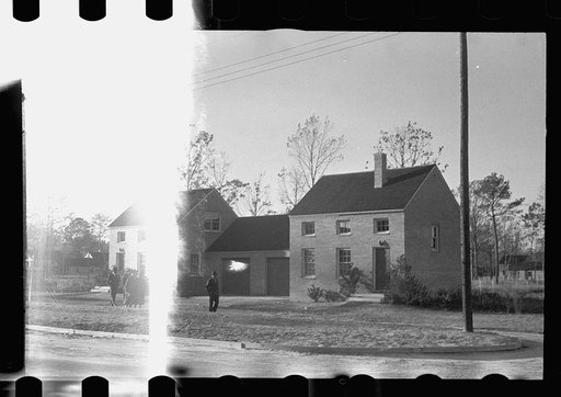 Untitled photo, possibly related to: Housing project for Negroes, Newport News, Virginia (vicinity). Row of finished homes