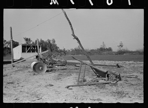 New farm implements on farm on North Carolina  tenant security project