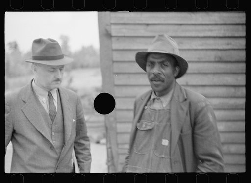 Untitled photo, possibly related to: Nat Williamson and E.H. Anderson, F.S.A. official. Williamson was the first Negro in the U.S. to receive a loan under the tenant purchase program. Guilford County, North Carolina