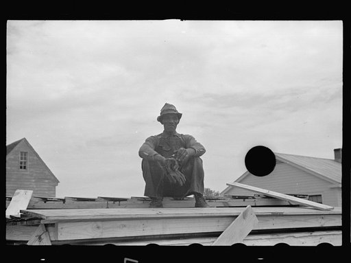 Untitled photo, possibly related to: Truck loaded with parts of prefabricated house, Roanoke Farms, North Carolina