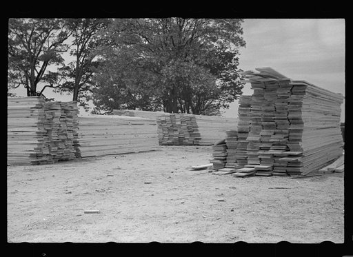 Lumber for prefabricated houses, Roanoke Farms, North Carolina