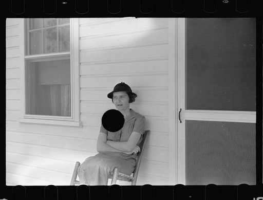 Untitled photo, possibly related to: Wife of former tenant  farmer resettled at Roanoke Farms, North Carolina