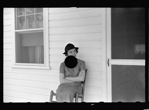 Untitled photo, possibly related to: Wife of former tenant  farmer resettled at Roanoke Farms, North Carolina