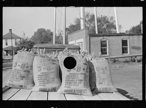 Untitled photo, possibly related to: Fertilizer on truck, Enfield, North Carolina