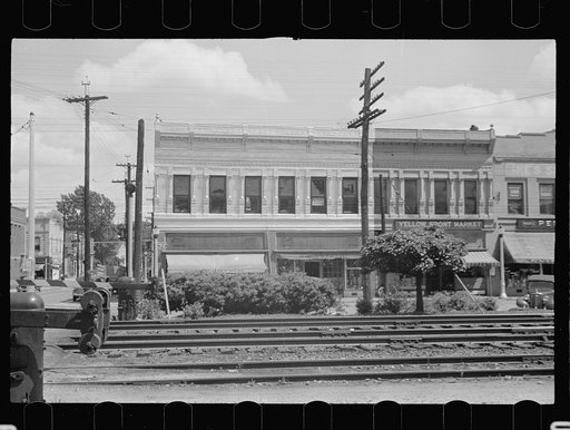 Main street and railroad tracks, Rocky Mount, North Carolina