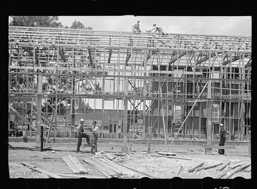 Construction of cooperative gin. Irwinville Farms, Georgia