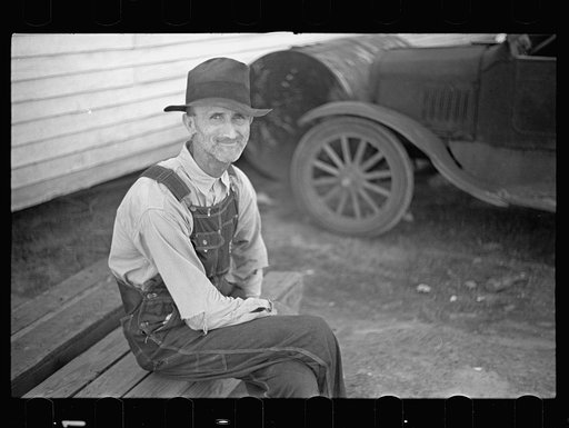 Untitled photo, possibly related to: Farmer outside the cooperative store. Irwinville, Georgia