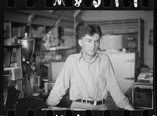 Clerk in the cooperative store in Irwinville Farms, Georgia
