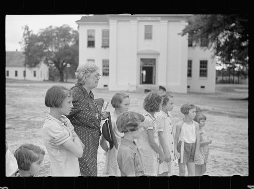 School principal and children. Irwinville School, Georgia