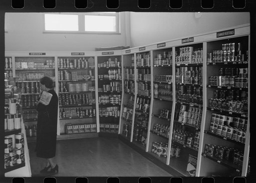 Untitled photo, possibly related to: Shopping in cooperative market, Greenhills, Ohio