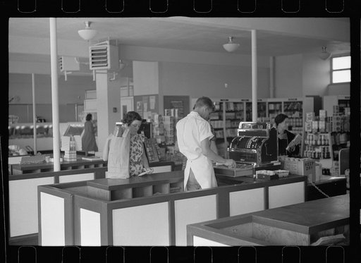 Untitled photo, possibly related to: Shopping in cooperative market, Greenhills, Ohio
