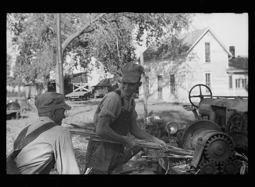 Untitled photo, possibly related to: Farmer working at sorghum mill, Lancaster County, Nebraska